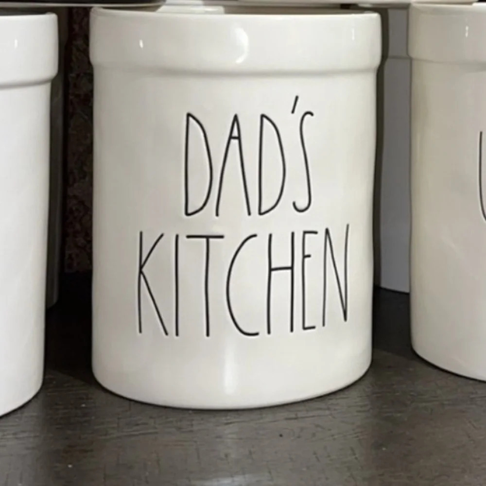 ‼️SALE‼️Rae Dunn Collection Magenta Kitchen Utensil Holder/Crock DAD’S KITCHEN